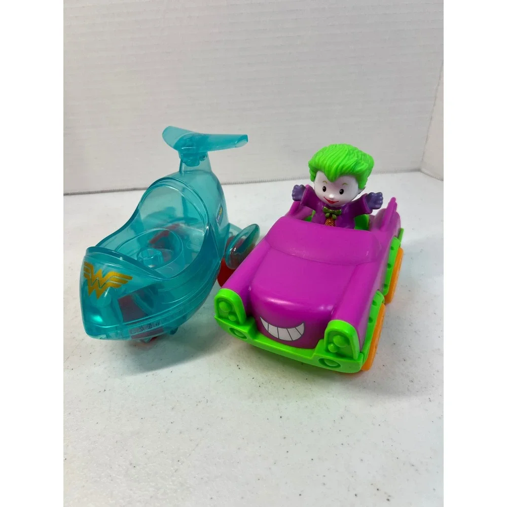 Fisher-Price Little People DC Super Friends Joker Car & Wonder Woman Jet GTV19